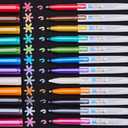 YUANCHENG Metallic Marker Pens, Set of 12 Medium Point Metallic Markers for Black Paper, Acid-Free, Smooth Writing, Ideal for Arts & Crafts, Scrapbooking, DIY Projects, Glass, Wood