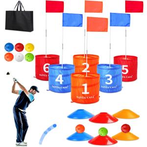 SANTA CASA Golf Backyard Game - 6-Hole Portable Yard Games Golf Chipping Practice Set for Adults & Pros, Lawn Golf Training, Family Fun at Beach & Park for Dad, Man, Teens