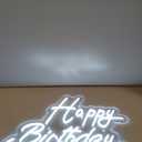 Happy Birthday Neon Sign for Wall Decor, with Dimmable Switch, Reusable Neon Light Sign for All Party Decoration(17X12inches,White)