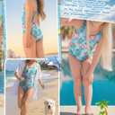 Xaatren Girls Swimsuit Toddler One Piece Swimwear Baby Summer Cutout Back Liner Beach Bathing Suit 3-12y (Breast Pad for 9y+)(Blue,7-8 Years)