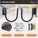 4-Pack 4" E Track J Hooks, Heavy Duty Black Steel Hanger 1,400lbs Break Strength E-Track Tie Down Accessories for Box Truck, Enclosed Trailer, Garage, Vans, Warehouse, Workshop