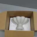 Potchen 1 Pcs White Ruffle Marble Bowl, 8 Inch Decorative Scalloped Fluted Bowl for Kitchen Counter Entryway & Home Table Centerpiece Decorations, Trinket Dish for Keys, Jewelry, Fruit & Snacks