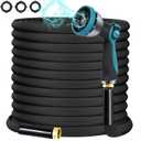 Garden Hose 50FT, Non-Expanding Hose Sturdy & Lightweight Water Hose, No-Kink, Tough & Flexible Hose, Crush-Proof for Yard, Lawn, Outdoor, Car Wash, Marine and Camper