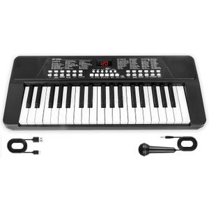 37 Keys Piano Keyboard for Beginners -1200mAh Rechargeable Electronic Musical Instrument with Mic LED Screen 200 Tones 200 Rhythms 50 Demos, Birthday Gift for Kids