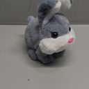 Hopearl Hopping Chubby Rabbit Interactive Electronic Pet Plush Bunny Toy with Sounds and Movements Animated Walking Wiggle Ears Twitch Nose Gift for Toddlers Birthday, Gray, 7''