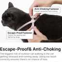Cat Harness and Leash 2-in-1, Escape Proof Anti-Chocking Harness Adjustable Lighweight Leash for Walking Outoor Training for Kitten Small Large Cats Puppy, US IDA Bronze Award (Linen)