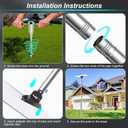 Starlink Gen 3 Pole Mount Kit, Ybervont 10Ft Starlink Ground Pole Mount Gen 3, Features 1.5'' Diameter Stainless Steel Pole with No-Dig Spiral Ground Anchor, Starlink Mounting Kit Gen 3 Pipe Adapter