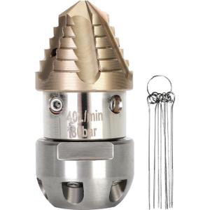 Anrain 3/8 Sewer Jetter Nozzle for 40 L/min Pressure Washer, 360 Degree 3/8 NPT Sewer Jetter Rotating Nozzle, Stainless Steel, for Vehicle Cleaning, Industrial Equipment Cleaning
