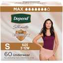 Depend Silhouette Adult Incontinence & Postpartum Bladder Leak Underwear for Women, Maximum Absorbency, Small, Pink, 60 Count (2 Packs of 30)