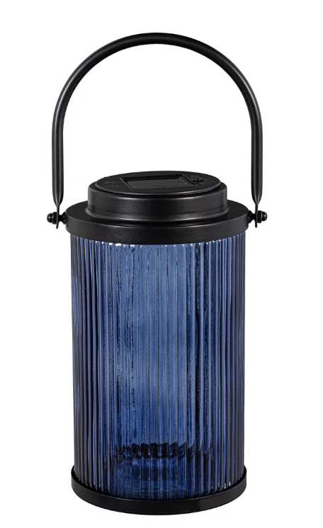 Round Blue Solar Lantern Blue