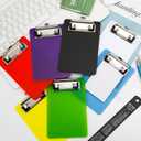 10 Pack A6 Plastic Colorful Mini Clipboards with Low Profile Clip, Portable Clip Boards for Classroom, Office, Restaurants, Small Clipboards 4 x 6 Inch