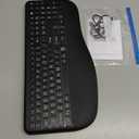 Large Print Backlit Wireless Keyboard  Silent Keyboards with Wrist Rest, 7-Color Light up, Quiet Low Profile Keys, 2.4G Wireless Rechargeable Full Size Keypad for Computer Laptop Windows, Black