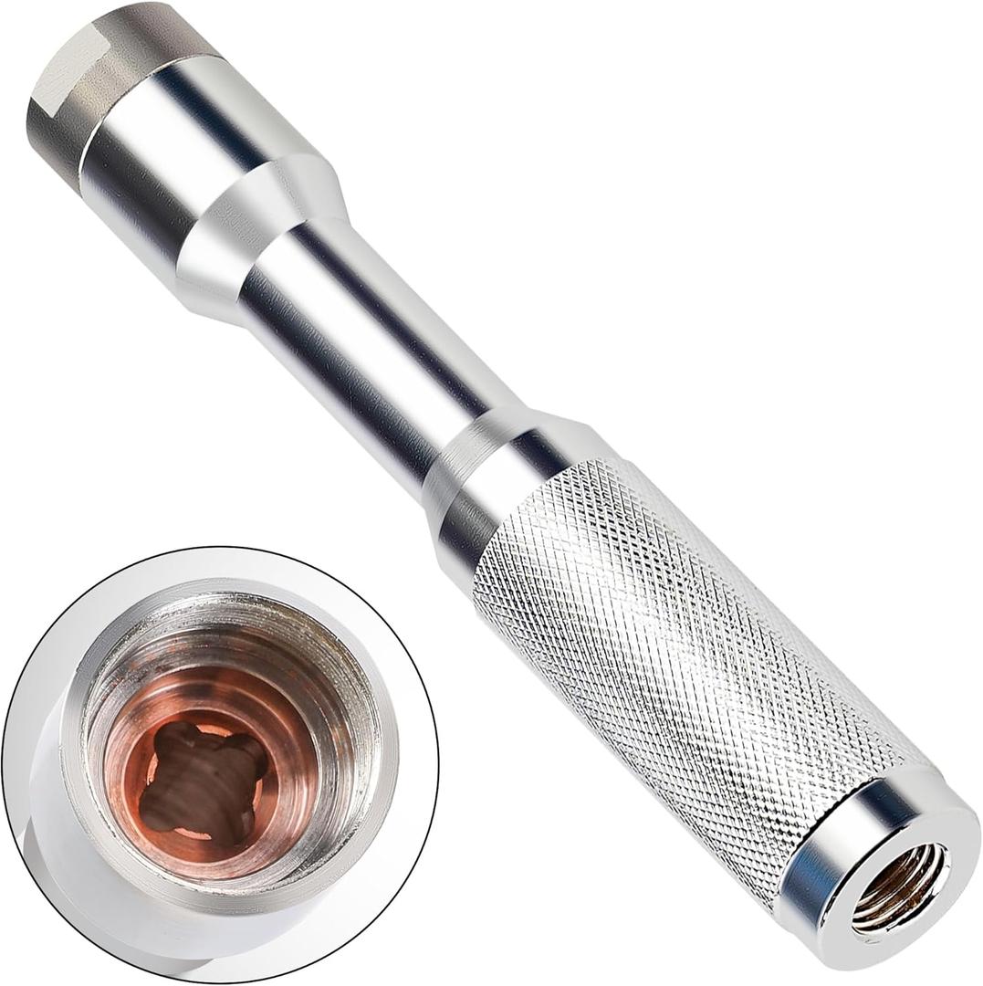Large Bore Lock-On Air Chuck with 1/4 NPT Female Thread (No Valve Core), Straight Long-Reach for Tires with Large Bore and Super Large Bore Valves