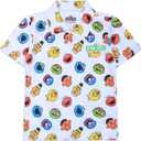 Sesame Street Boys Half Button Shirt for Infant and Toddler (4T, White/Multi)