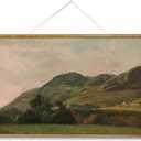 ARPEOTCY Extra Large Vintage Framed Wall Art, 36x54 Inch Retro Mountain Landscape Hanging Framed Canvas Wall Art, Large Rustic Farmhouse Home Decor for Living Room Bedroom Office