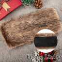Loritta Womens Winter Headbands Faux Fur Headband Elastic Ear Warmers Furry Ear Muffs,Dark Brown