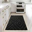DEXDE Black Bathroom Rugs 24x36 Boho Bath Mat Non Slip Geometric Luxury Soft Washable Bath Rugs Carpet for Bathroom Shower Kitchen Entryway Modern Home Decor Accessories
