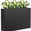 Metal Tall Planter 38" L x 10" W x 26" H, Long Rectangular Planter Box with Drainage Holes & Removable Shelf Heavy Duty Steel Planter for Tall Plants, Flowers or Shrubs