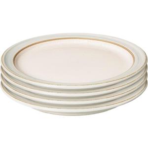 Denby - Heritage Atrium Small Plates Set of 4-6.7in Natural Ceramic Everyday Side, Appetizer Plates - Stoneware Dishwasher & Microwave Safe Tableware - Scratch Chip Resistant Dinnerware