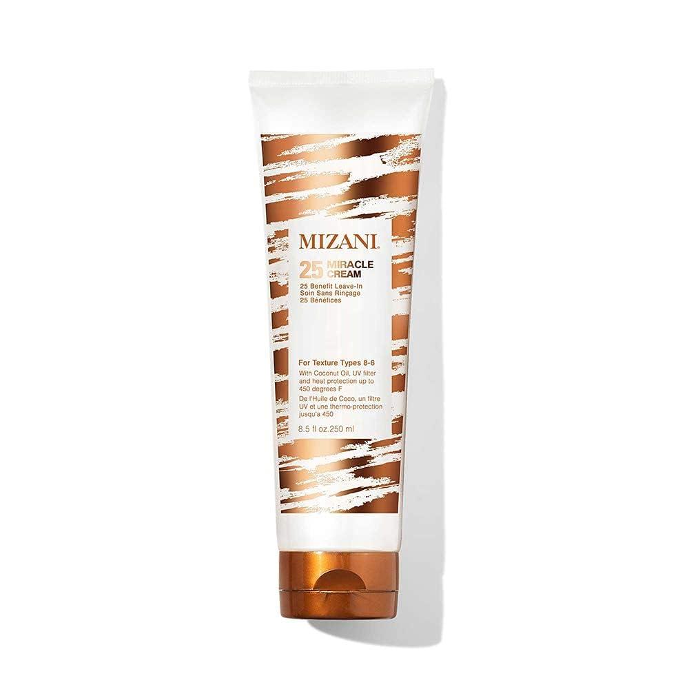 Mizani 25 Miracle Leave-In Cream - Hydrating Curl Cream with Coconut Oil, Curl Defining Leave In Conditioner, Anti Frizz, Heat Protectant, Silicone-Free, Sulfate-Free (8.5 Fl Oz)