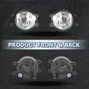 WFLNHB 1 Pair of Fog Lights Kit Replacement for Toyota Yaris Sedan 2007-2011 Fog Bumper Fog Lamps Passenger & Driver Side