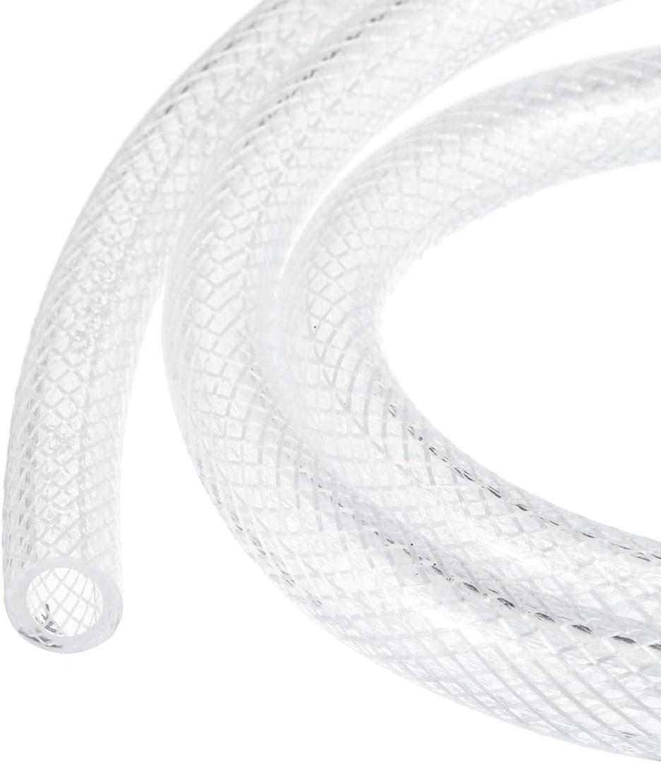 MECCANIXITY Braided Clear PVC Vinyl Tubing 1/2" ID 3/4" OD PVC Tube High Pressure Water Hose 98ft for Industrial Tubing, Pump, 12.7mm x 19mm