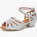 TTdancewear Dance Shoes for Women Low Heel Ballroom Dance Shoes Salsa Latin Practice Dancing Shoes Cuban Heels 1.5 inch(Size: 5.5)