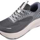 JACKSHIBO Wide Toe Box Shoes Women Arch Support Wide Sneakers for Running Walking Athletic Tennis Orthopedic Plantar Fasciitis Workout with Thick Cushion Zero Drop Sole Width Shoes, 7.5 Wide, Grey