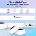 2 x Label Maker Tape, 15x7mm Thermal Tape for D30, White | 3 Rolls pack. Self-adhesive tape, great for gift, home, school and office labeling