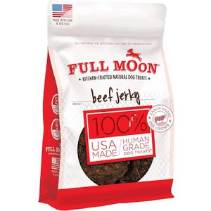 Full Moon Beef Jerky Healthy All Natural Dog Treats Human Grade Made in USA Grain Free 11 oz (EXP 10/13/27)
