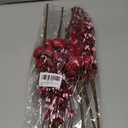 Valentines Day Tree Topper Decorations,6 Pcs Valentine Floral Picks Artificial Flowers with Red Heart and Pink Berry for Galentines Day Tree Ornaments Wedding Holiday Party Home Decor