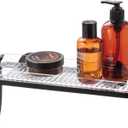 iDesign Self-Adhesive Shower Shelf with Razor Holder - Matte Black