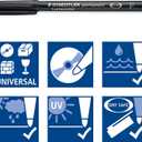 Fiber Tip Pen, Permanent, Fine Point, Black Ink, 10 pieces