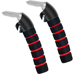 2Pack Car Door Handle for Elderly Car Handle Assist Support Multifunction Handle for Elderly and Handicapped (Red)