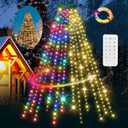 12 Modes Easy Christmas Tree Lights with Ring Indoor Outdoor - 10Ft x 12 Lines String 432 LED Timer Dimmable Remote Waterproof Lights for 7.5 8 9 10 Ft Xmas Tree Decor (Warm White or Multicolor)