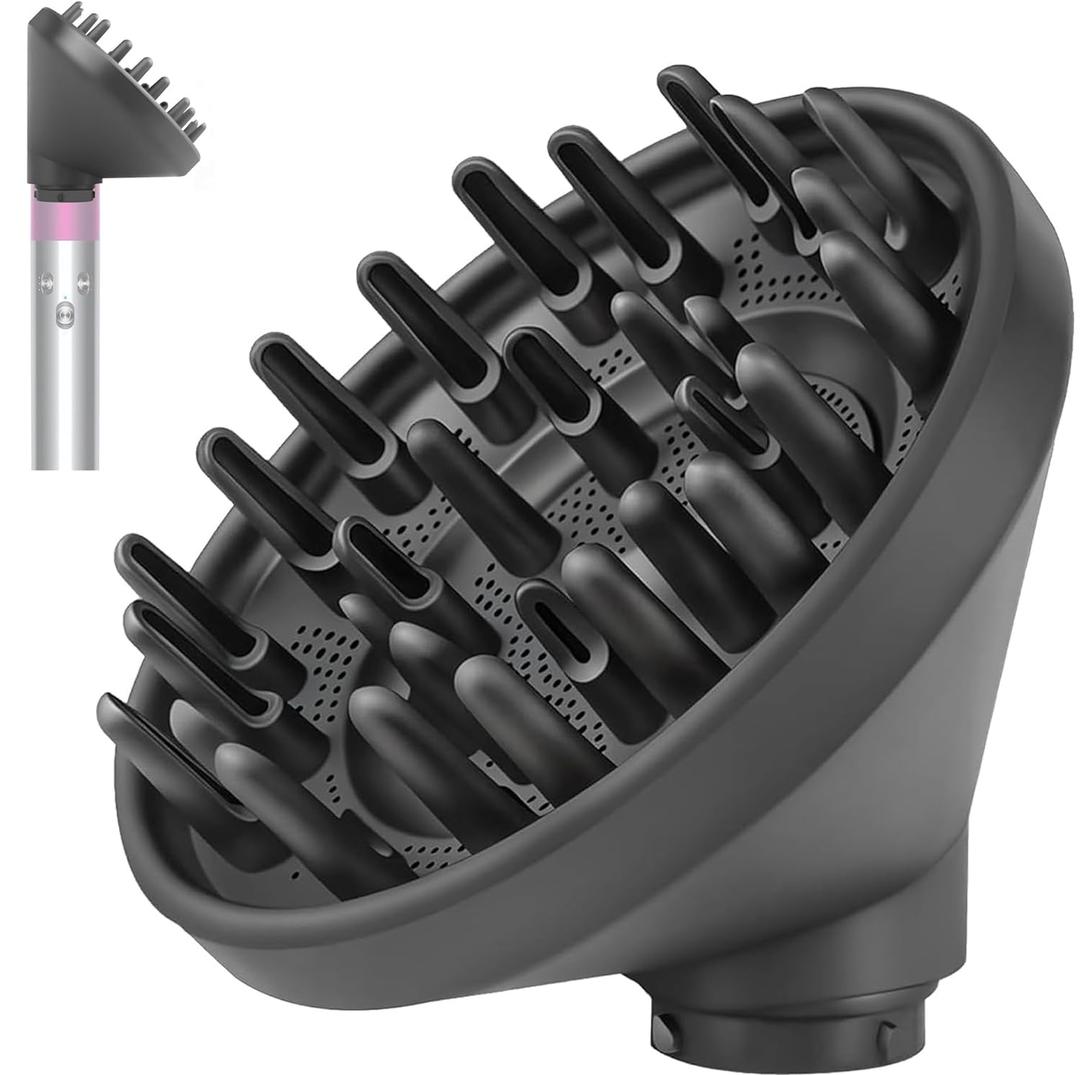 Upgraded Large Diffuser Attachment for Dyson Airwrap Styler HS01/HS05/HS08- Nozzle to Dryer Faster & Define Curls Hair,Hair Dryer Diffuser Attachment,Heat Resistant Diffuser for Airwrap Attachments (Gray-OEM Size)