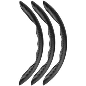 Universal Carbon Fiber Steering Wheel Cover - Non-Slip Anti-Skid Booster Grip for Cars - 2PCS Black Steering Accessories