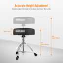 SONICAKE Saddle Drum Throne, Drum Stool for Adults and Drummers (Black)