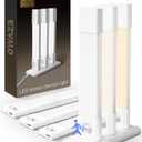 EZVALO 6 Pack Led Under Cabinet Lighting Wireless with Charging Station, 7Rechargeable Motion Sensor Light Indoor, 3 Color Dimmable Motion Activated Cabinet Lights for Kitchen Bookshelf, Stair