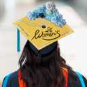 BRIFUTR 2025 Upgrade Graduation Cap Decorations kit, Includes 12 Pcs 9.5 X 9.5 Graduation Cap Topper Blank Glitter Cardstock with Self-Adhesive and 5 Sheets Rhinestones for Graduation Cap Topper