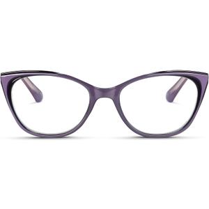 2SeeLife Narrow Cat Eye Reading Glasses for Women SmallMedium Fit, Sturdy Frame, Spring Hinges, Stylish Cateye Readers, Purple, +2.00