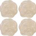 Rose Placemats Set of 4, 15" Non Slip Heat Insulation Table Place Mats,Gold Valentine's Day Placemats Dinner Place Mats Table Decorations Mother's Day Wedding Party Supplies