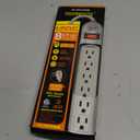 Topzone 8 Feet 6 Outlets 90 Joules Surge Protector Angle Plug AC Wall Power Strip ETL Listed (Beige)