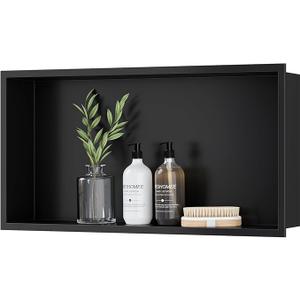 Neodrain Shower Niche, Shower Niche Bathroom Shelf, (Outside Size 25.1"x13.1") (Inner Size 24" X 12" X 4"), NO Tile Needed Recessed Niche Shower for Storage, Matte Black