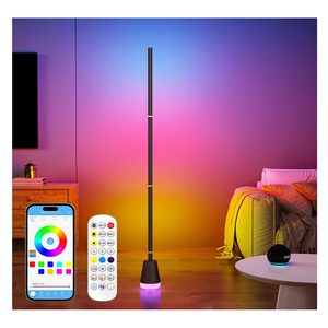 Clownya LED Corner Floor Lamp with App Control, Smart RGB Color Changing, Music Sync, Remote Control, 16 Million Colors,Modern Floor Lamp for Bedroom, Living Room