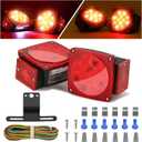 12V LED Trailer Light Kit, DOT Certified, Waterproof for Boats, RVs, Cars, and Submersible Utility Trailers, Complete Tail Light Kit with Wire Harness for Trailers Under 80 Inches