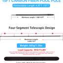 DOBEN Carbon Fiber Pool Pole, Telescopic Lightweight Pool Pole, Telescoping Swimming Pool Cleaning Pole, Professional Poles for Skimmer Net, Brush, Vacuum Head 15FT