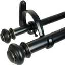 Decopolitan Urn Telescoping Double Drapery Rod Set, 72-144", Antique Bronze