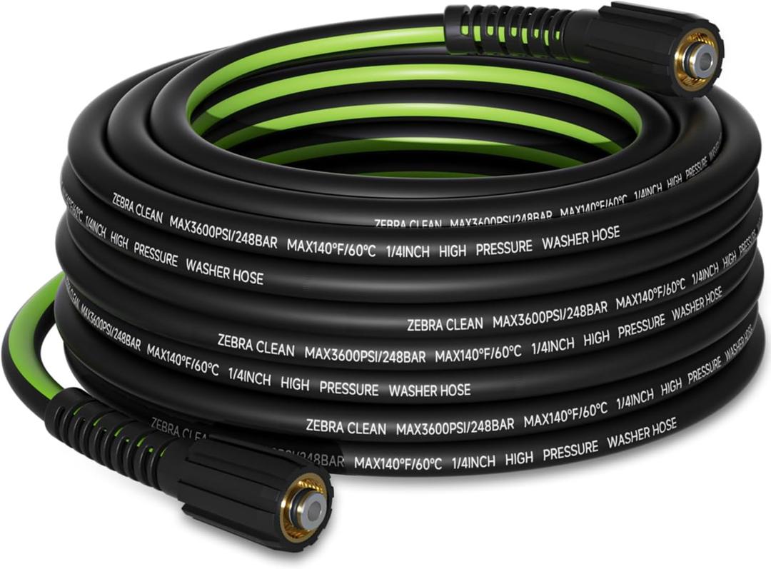 Pressure Washer Hose3600 PSI Kink Resistant Power Washer Hose Replacement Universal Electric 1/4'' Power Washer Hose with Leak-Free M22 Female (25FT)