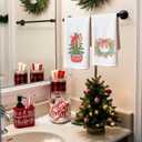 Christmas Chinoiserie Kitchen Towels Decor,Red Bow Coquette Christmas Tree Towels Gifts,Red Christmas Hand Towels for Bathroom Kitchen,Grandmillennial Decor, 16x24 Inches Set of 2